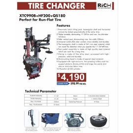 TIRE CHANGER XTC990B+HF200+QS180 Perfect for Run-Flat Tire